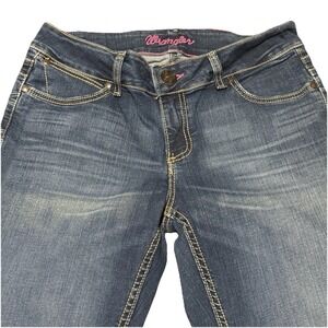 Wrangler Premium Patch Womens Bootcut Jeans Size 7/8 X 34 Medium Wash Denim